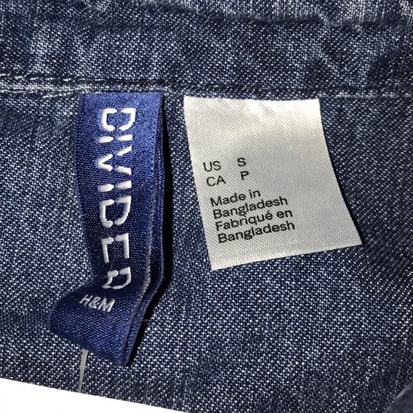 H&M Denim Button up Small never used! - Picture 3 of 3
